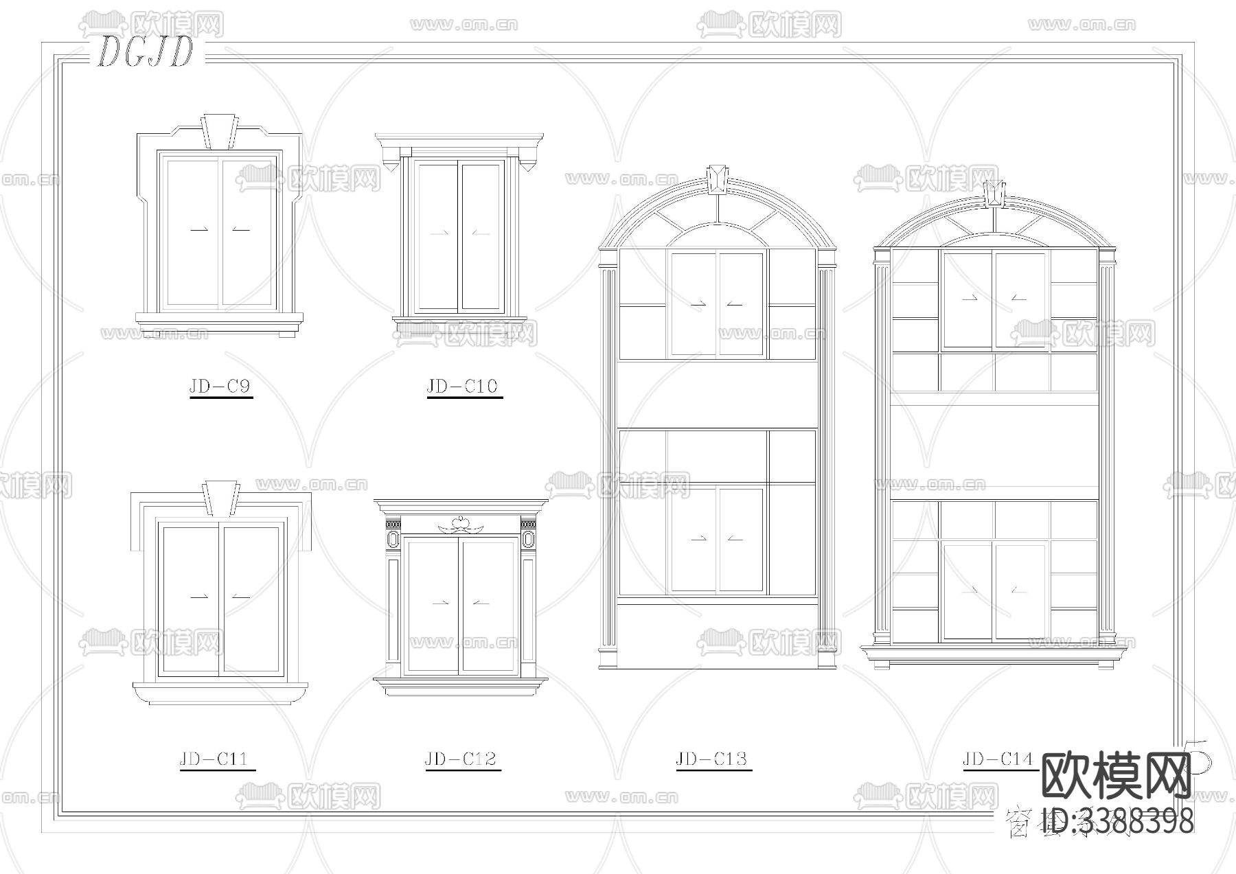 欧式建筑构件cad图库下载（渲染图8）