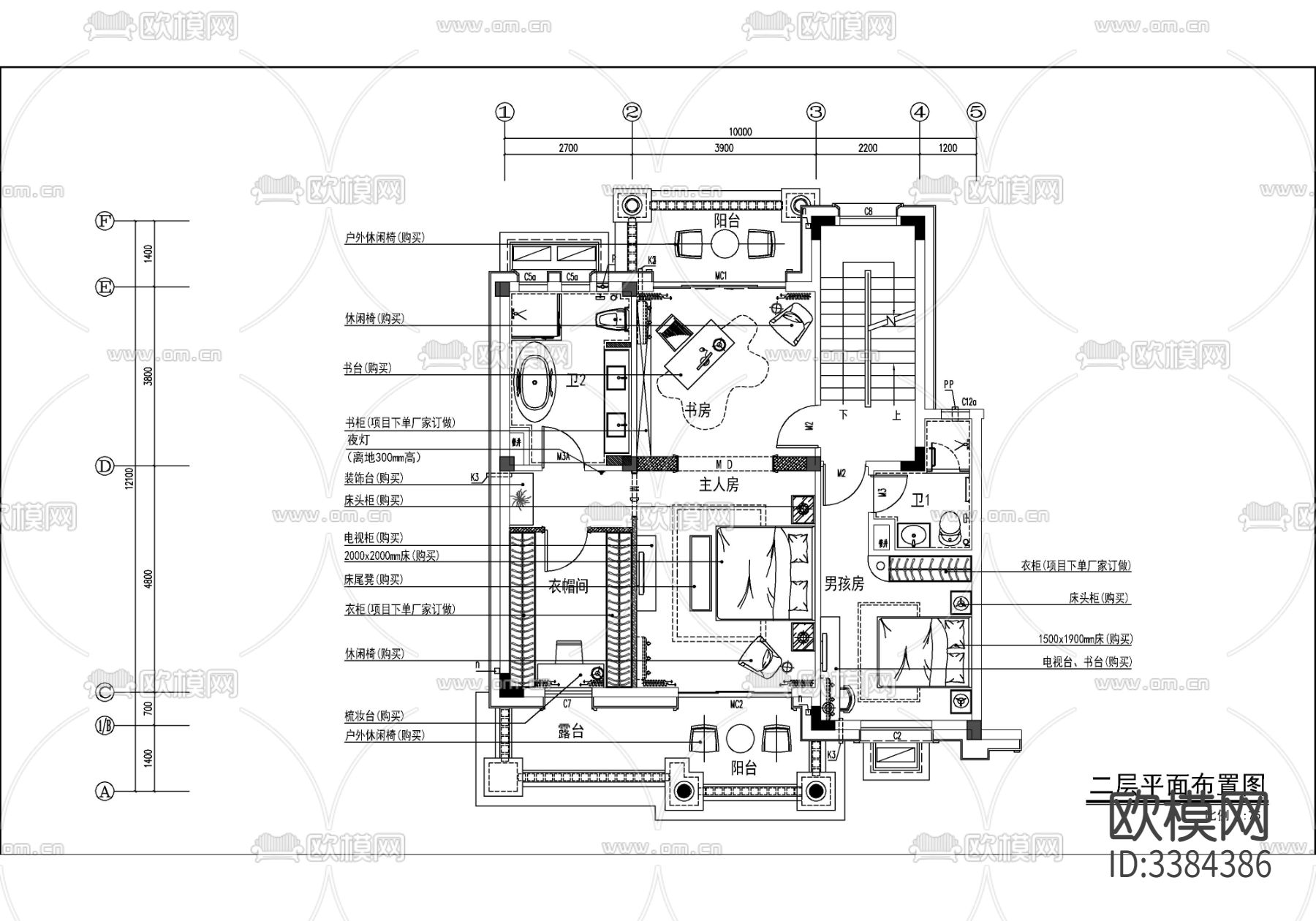 碧桂园别墅CAD施工图下载（渲染图4）