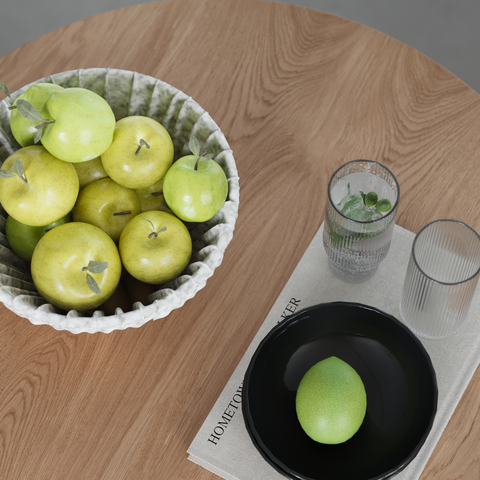  水果 果盘 青苹果su模型 