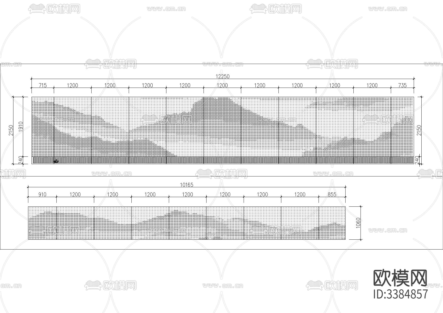 艺术穿孔板施工图CAD图库下载（渲染图5）
