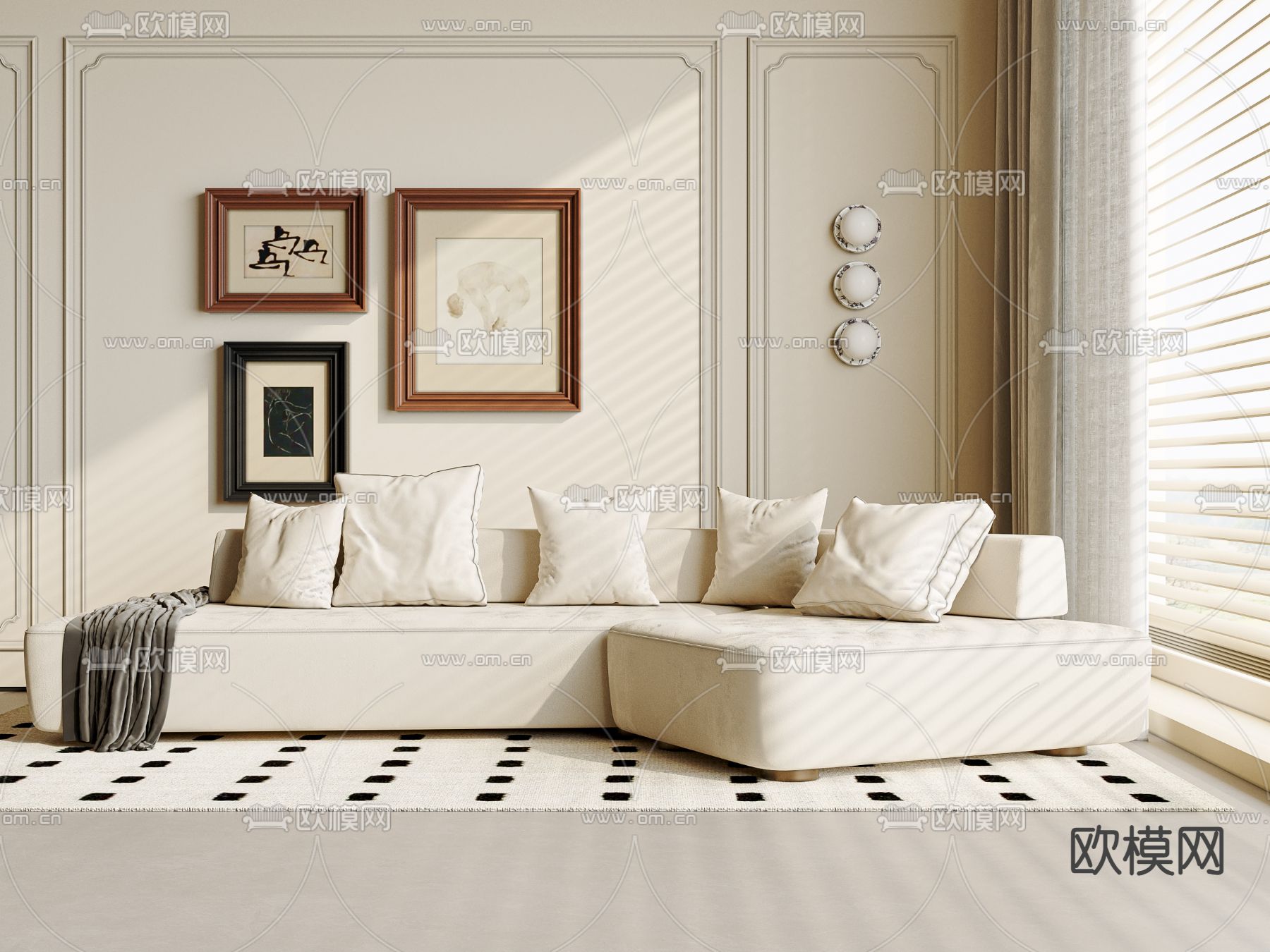 多人沙发 软体沙发3d模型下载