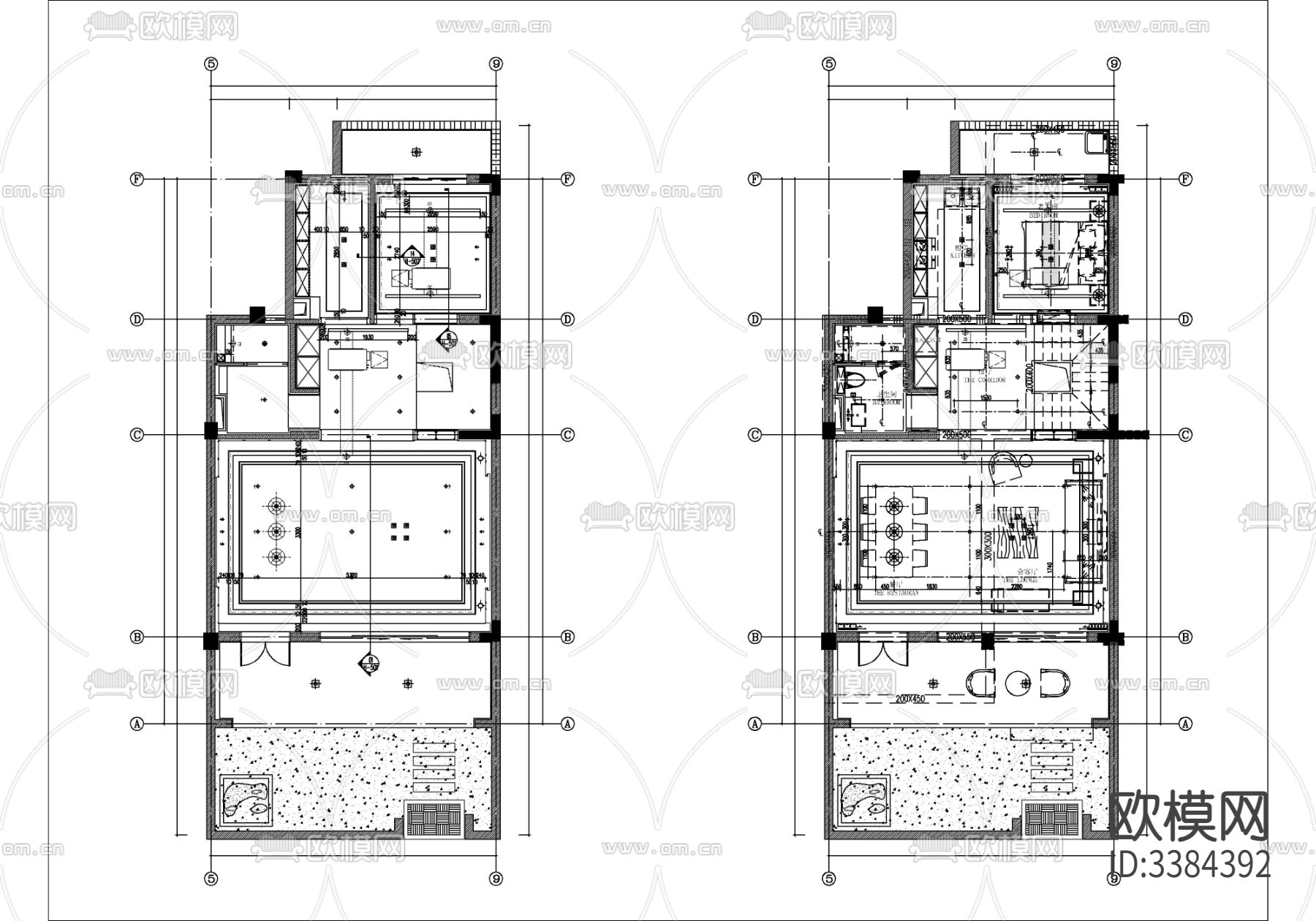 独野湾下叠别墅 CAD施工图下载（渲染图5）