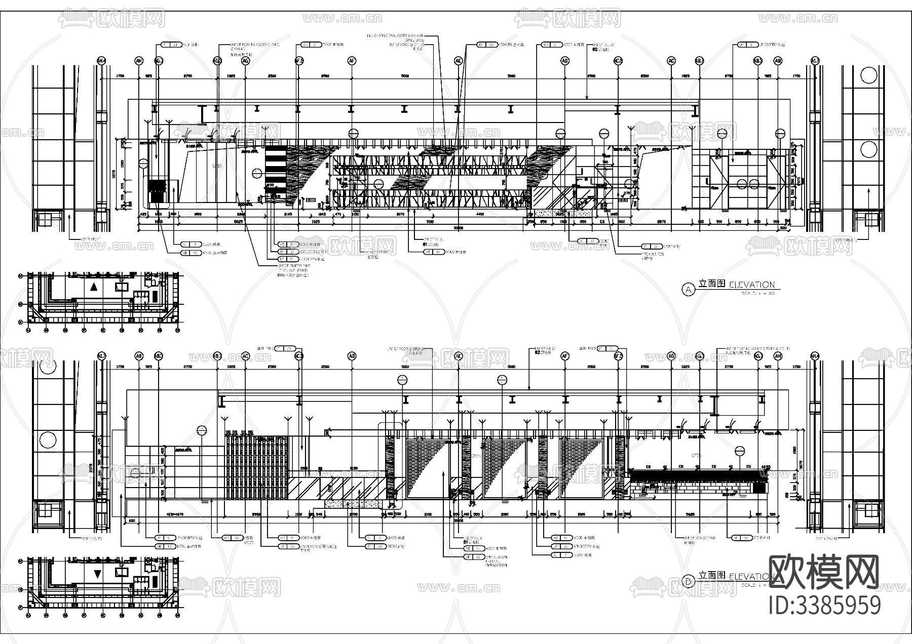 银泰柏悦酒店cad施工图下载（渲染图2）