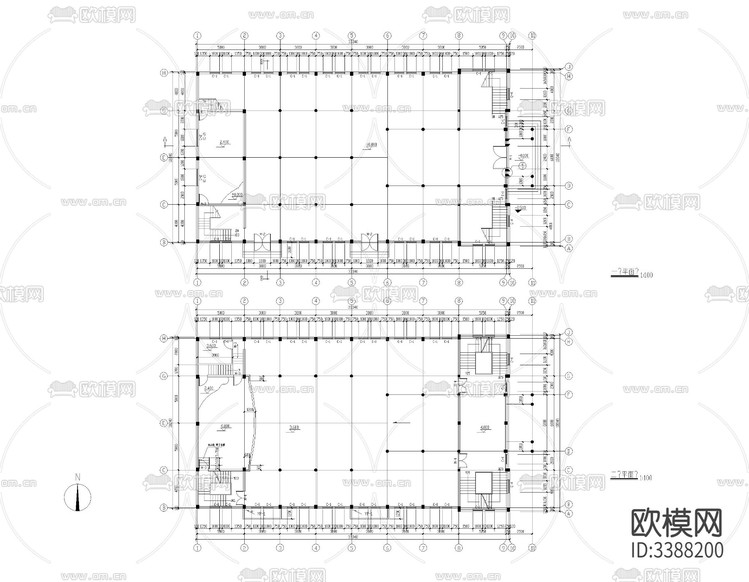 三層教堂建施cad施工圖下載(渲染圖1)