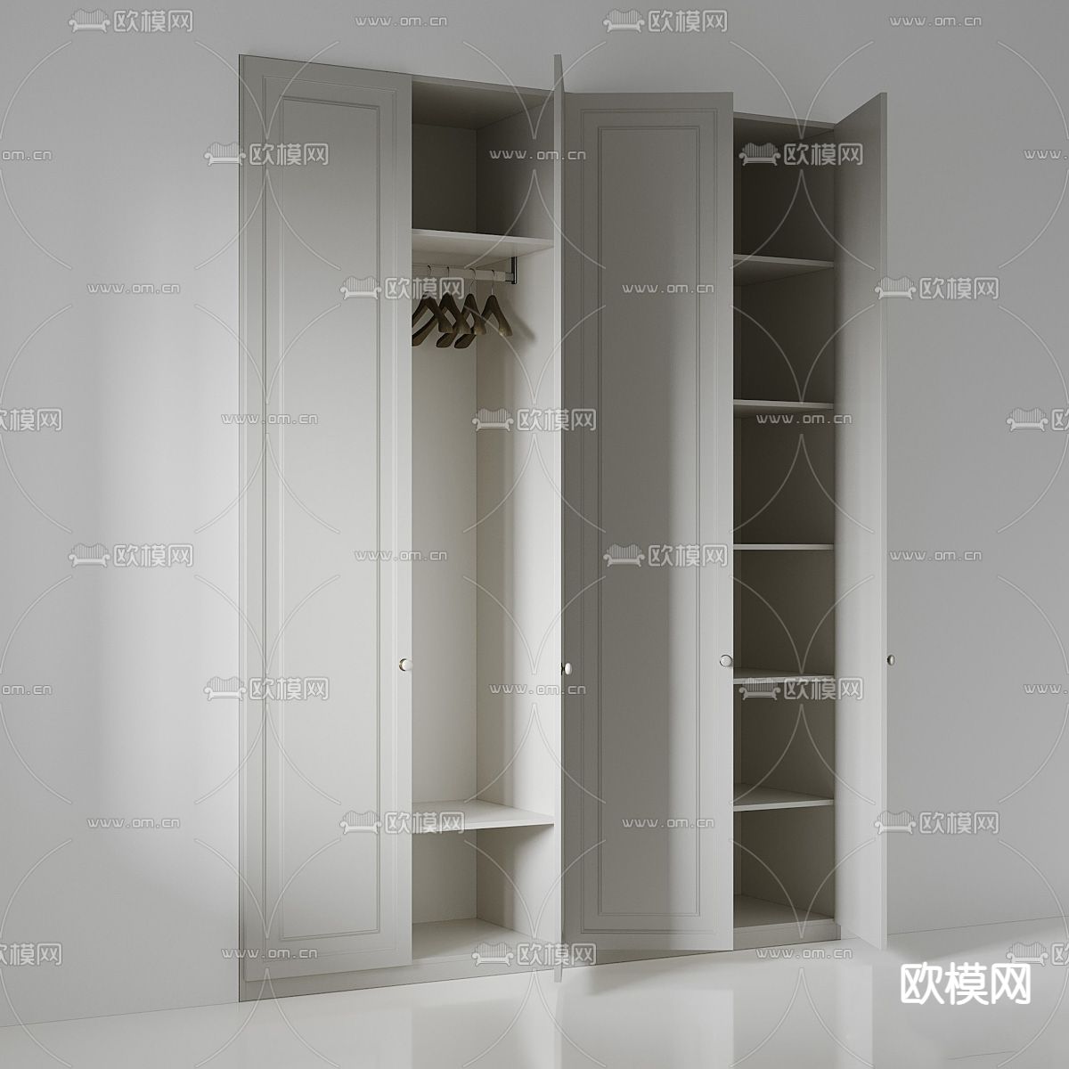 简欧衣柜su模型下载（渲染图4）