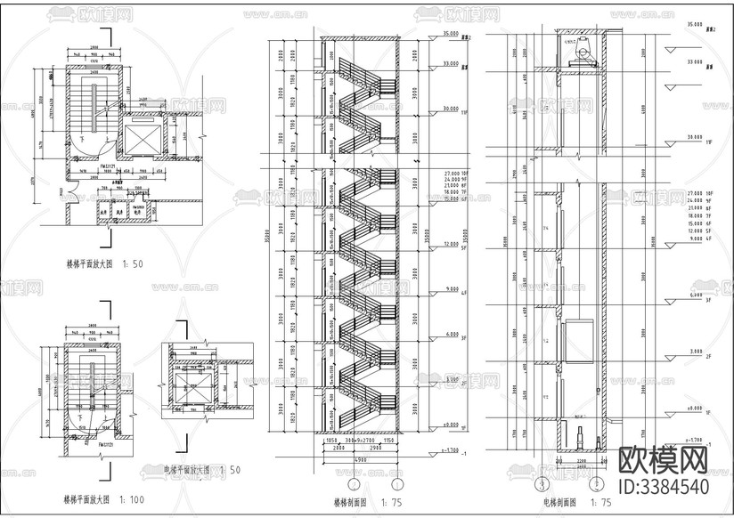 高層小區(qū)建筑CAD施工圖下載(渲染圖3)