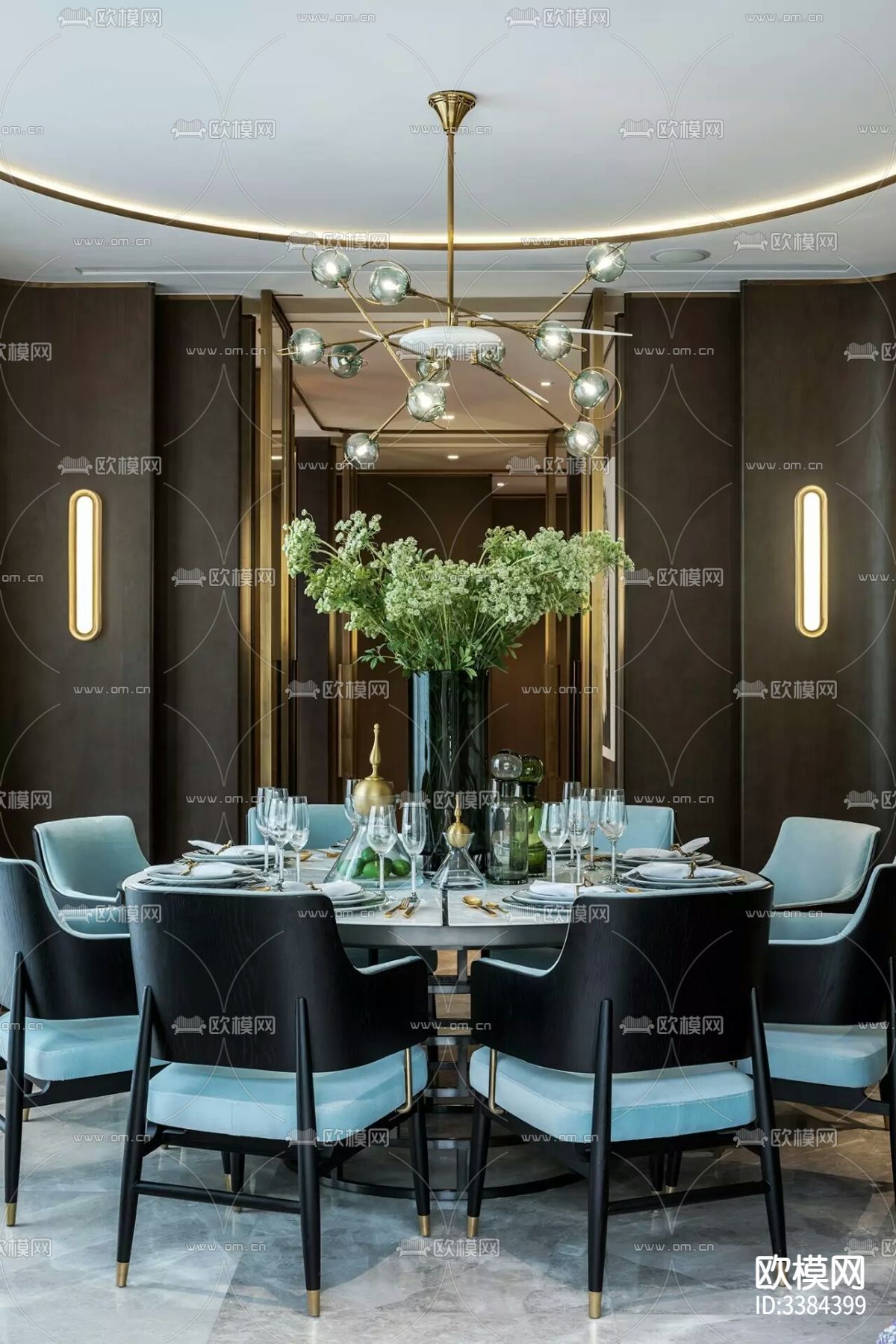 中式别墅CAD施工图下载（渲染图7）