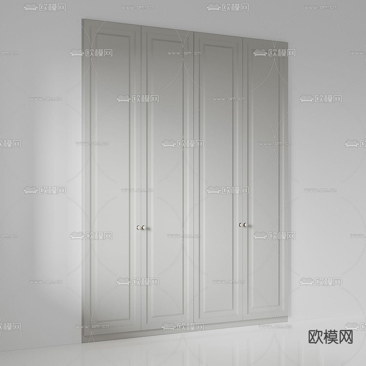 简欧衣柜su模型下载（渲染图3）