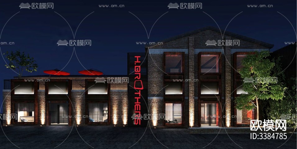 工業(yè)風(fēng)商業(yè)寫字樓辦公室cad施工圖下載(渲染圖6)