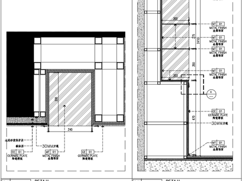  卫生间不锈钢壁龛节点大样图 