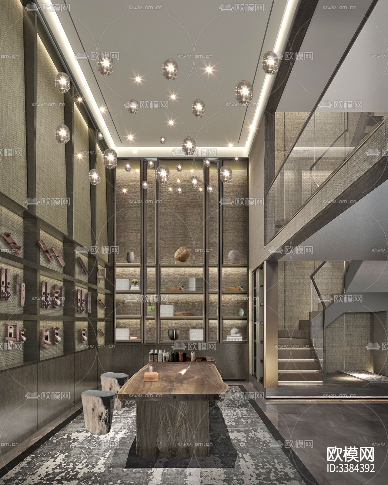 独野湾下叠别墅 CAD施工图下载（渲染图4）