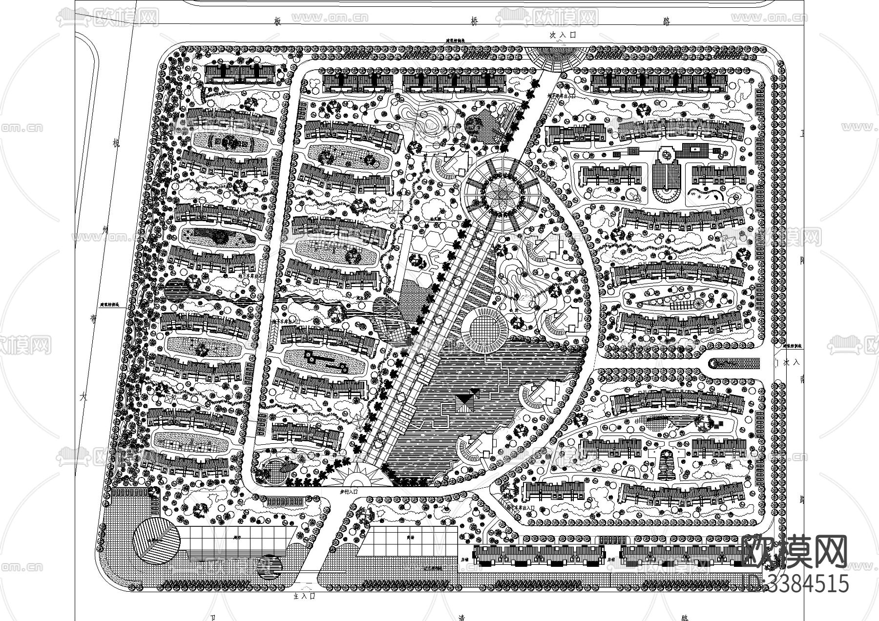 200套住宅区规划CAD图库下载（渲染图8）