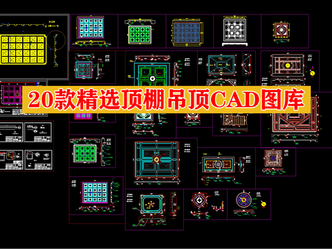  20款精品顶棚吊CAD图库 