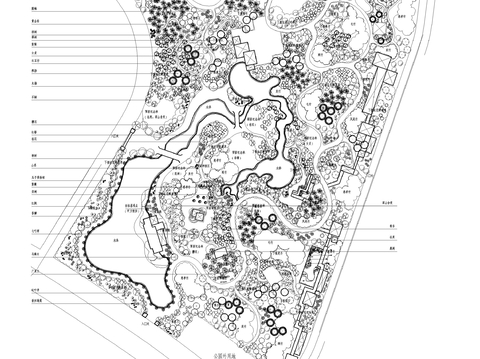  公園綠化工程cad施工圖 