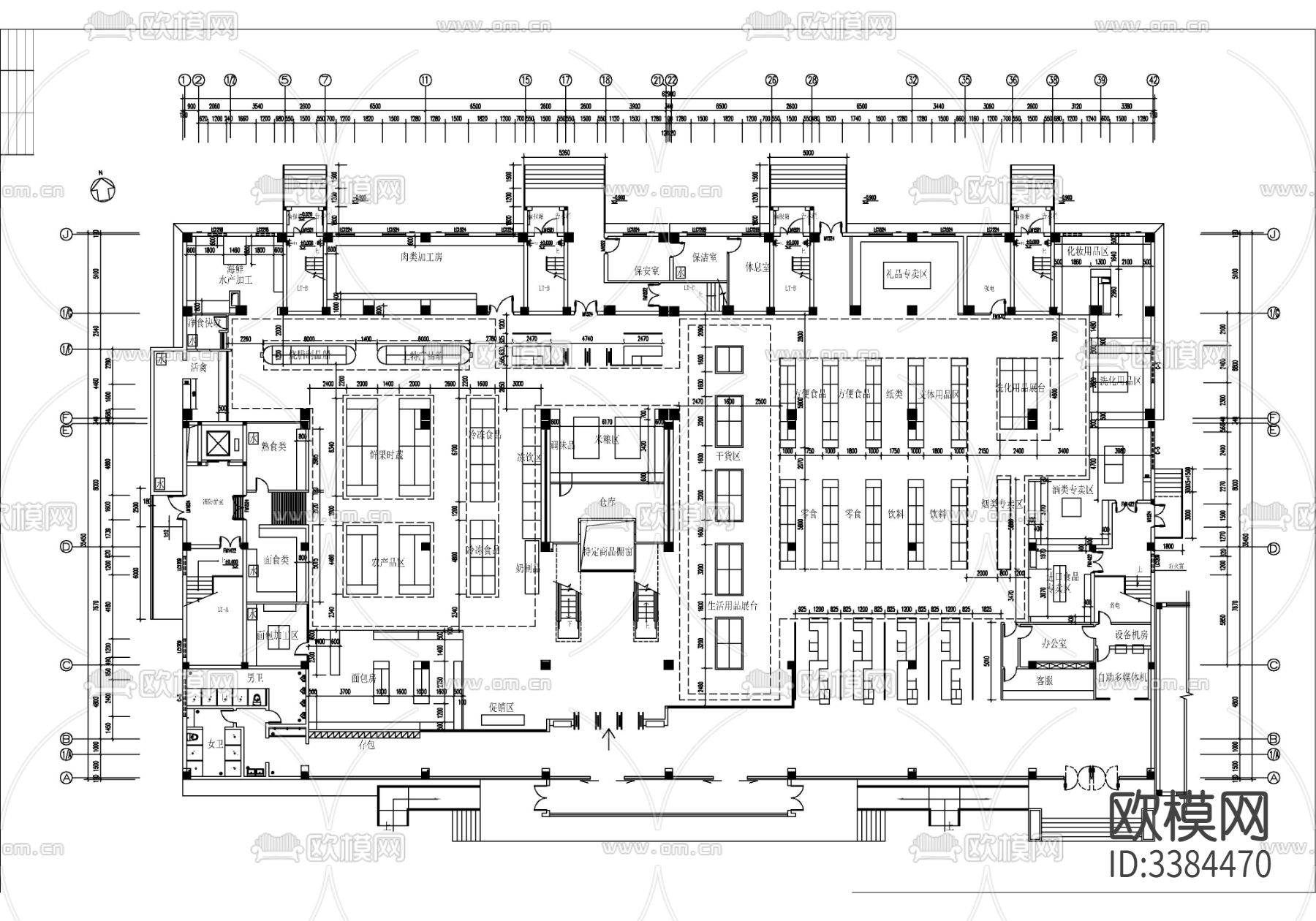 百货商场超市CAD图库下载（渲染图3）