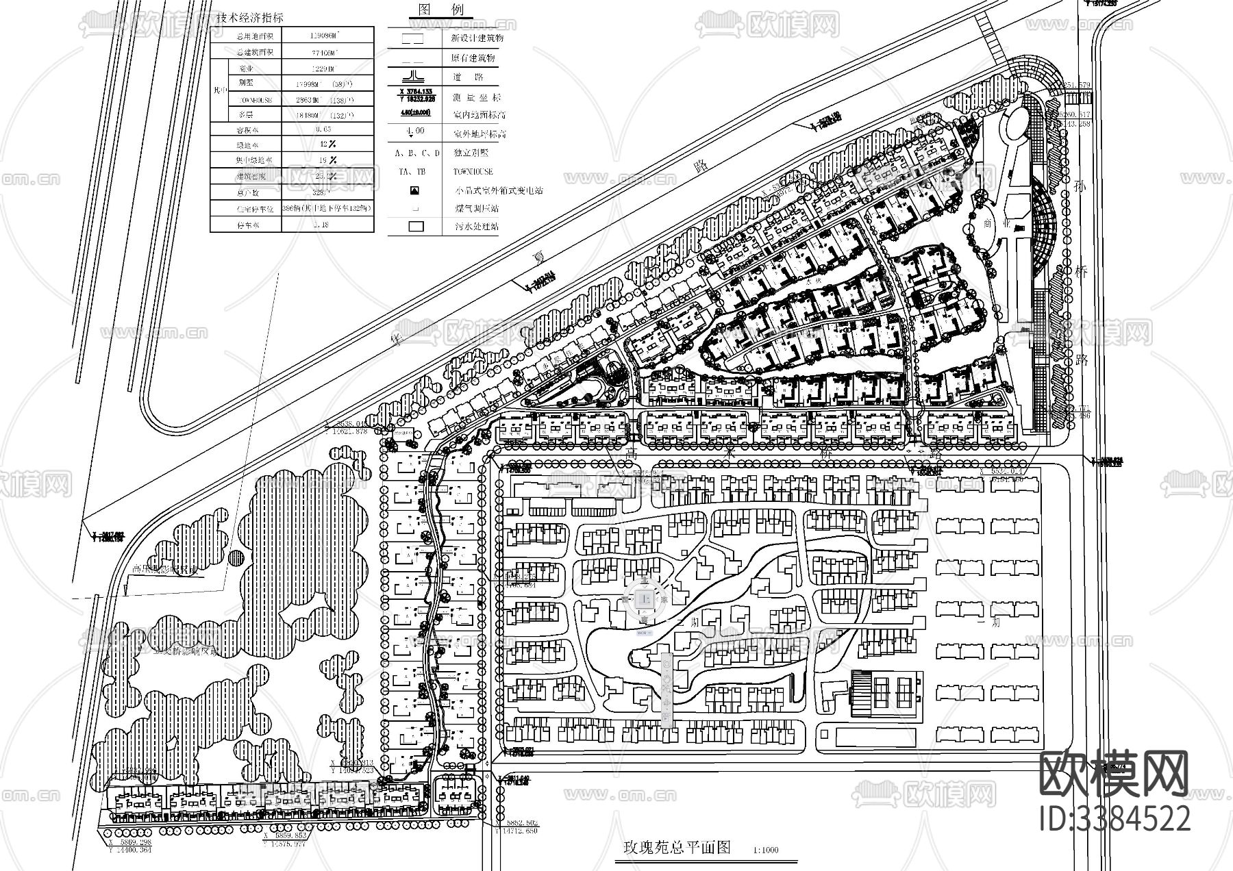 40套小区平面布置CAD图库下载（渲染图8）