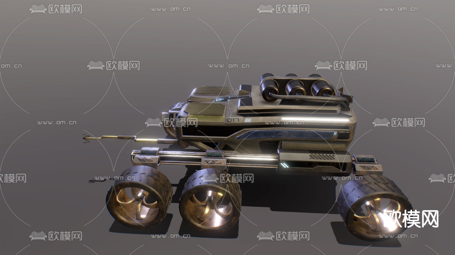 工业风火星探测器3d模型下载（渲染图3）