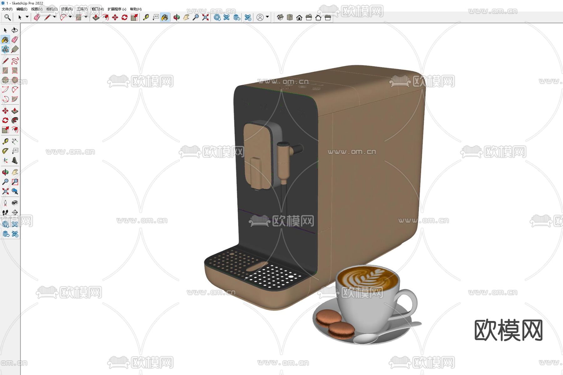 咖啡机 饮料机su模型下载（渲染图1）