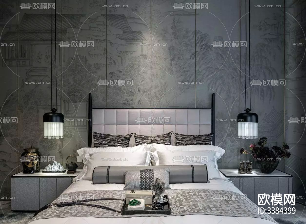 中式别墅CAD施工图下载（渲染图3）