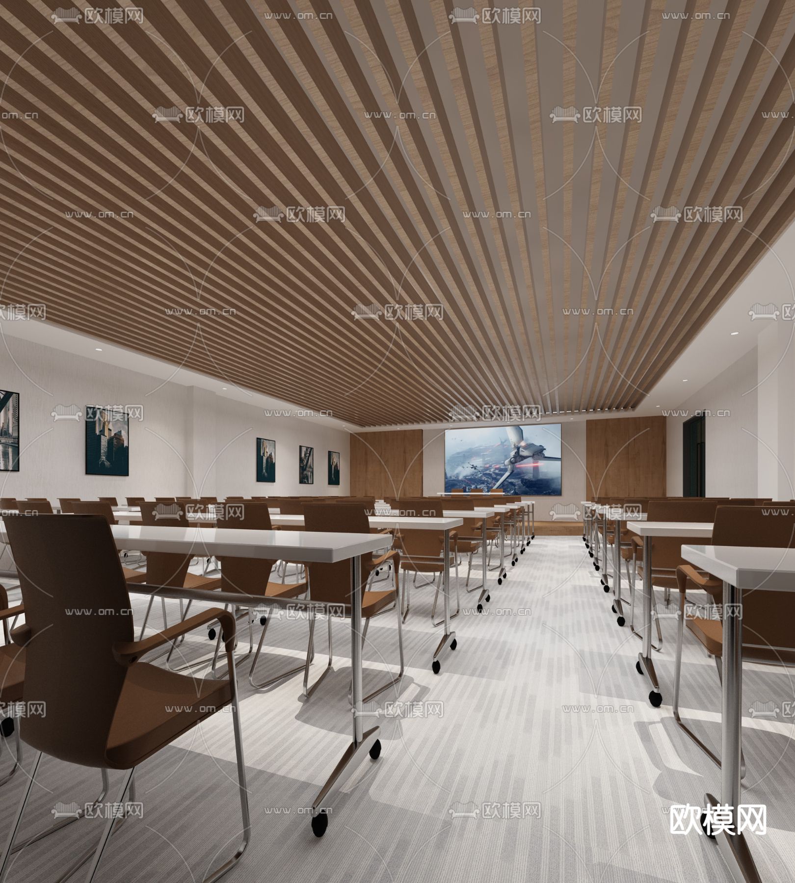 科技公司前台 接待3d模型下载（渲染图3）