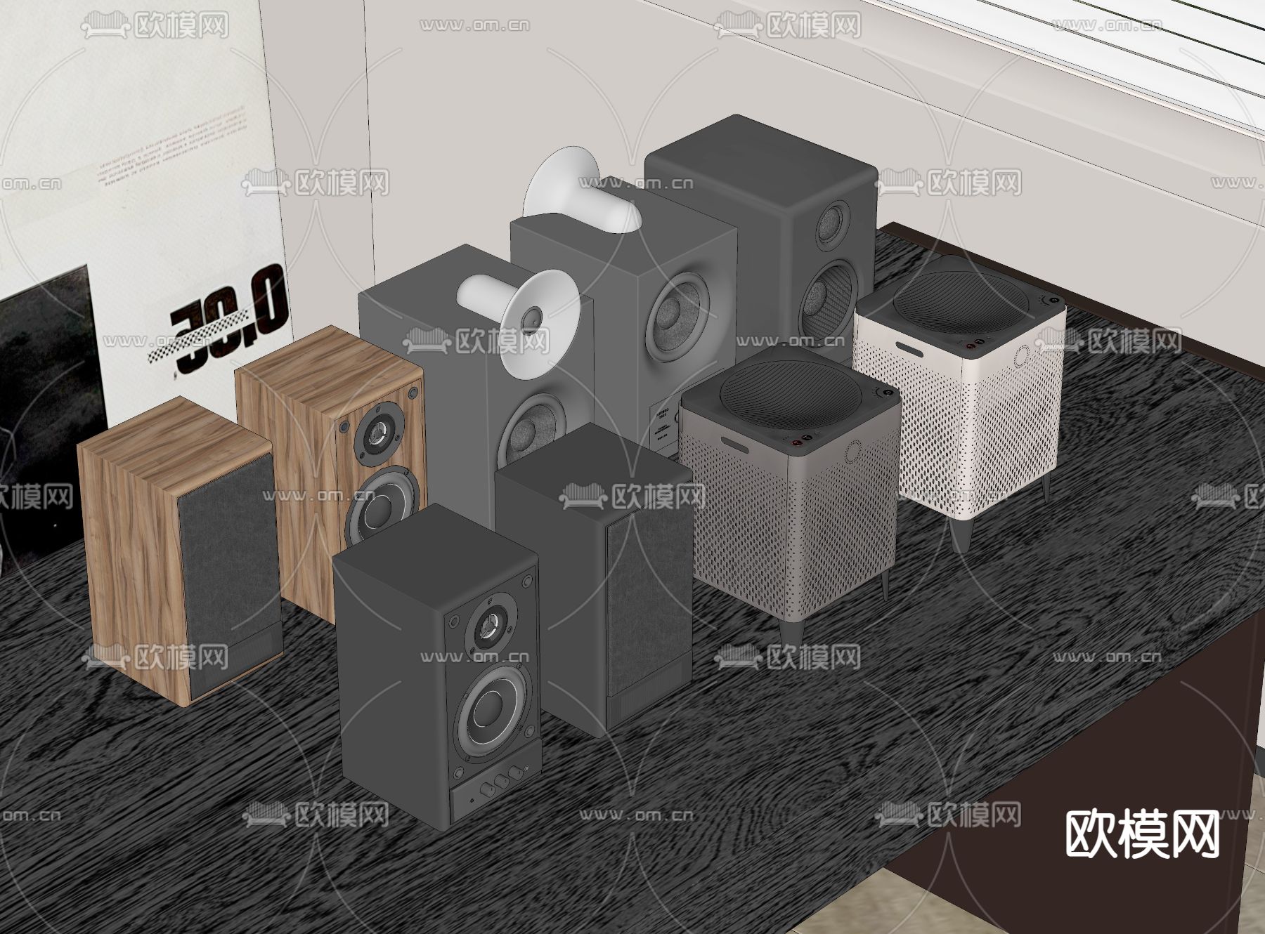 音箱 音响 扩放器su模型下载（渲染图1）