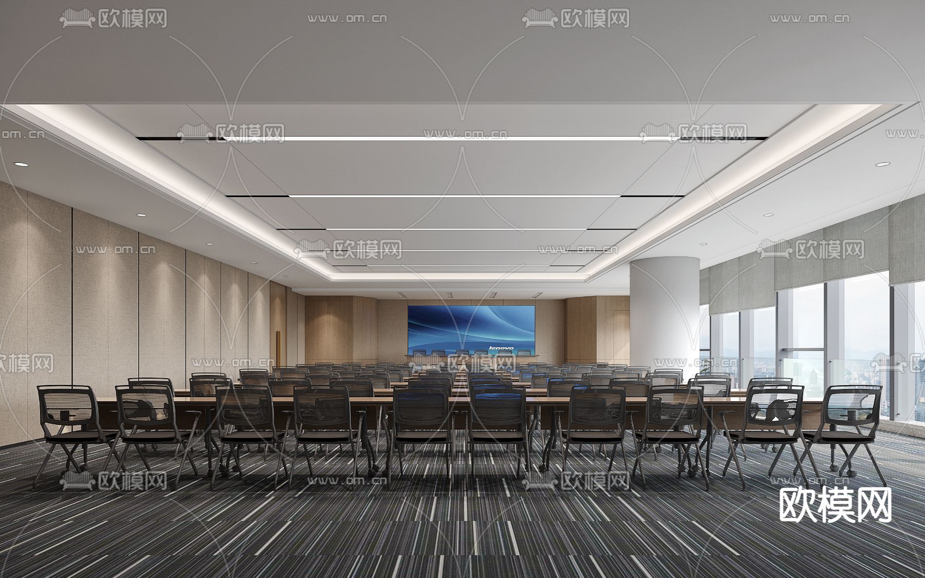 现代会议室3d模型下载