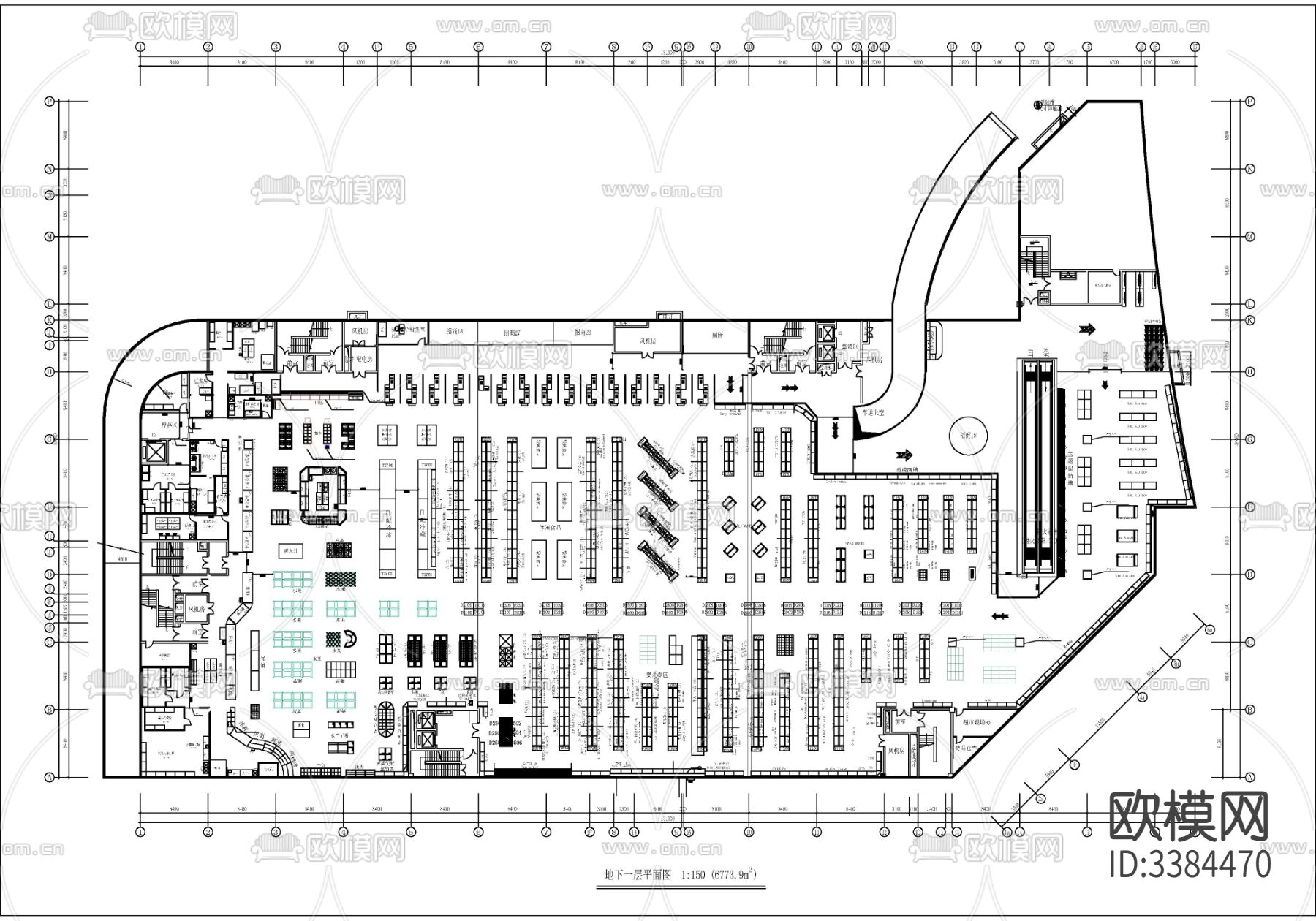 百货商场超市CAD图库下载（渲染图4）