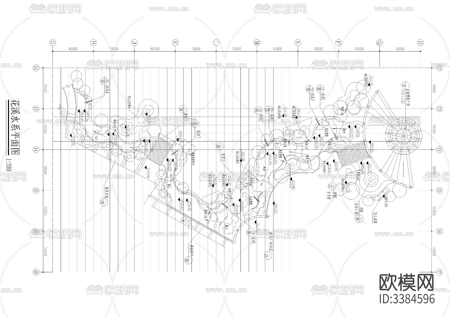 20套水系水池CAD图库下载（渲染图3）
