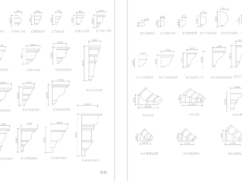  CAD线板大样cad图库 