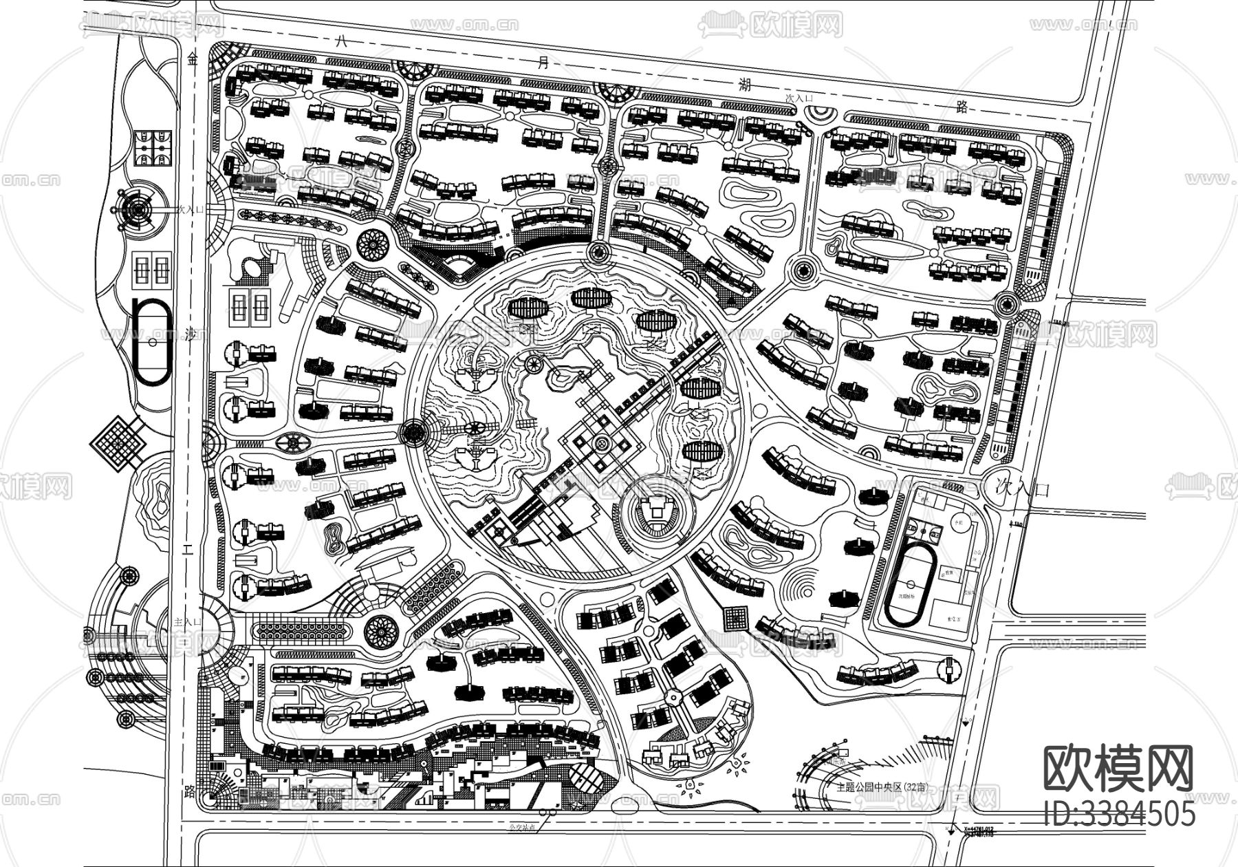 80套住宅小区CAD图库下载（渲染图9）