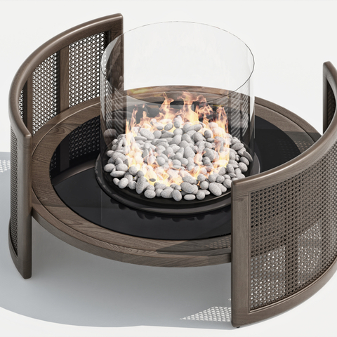  现代壁炉 火焰壁炉 圆形火炉su模型 