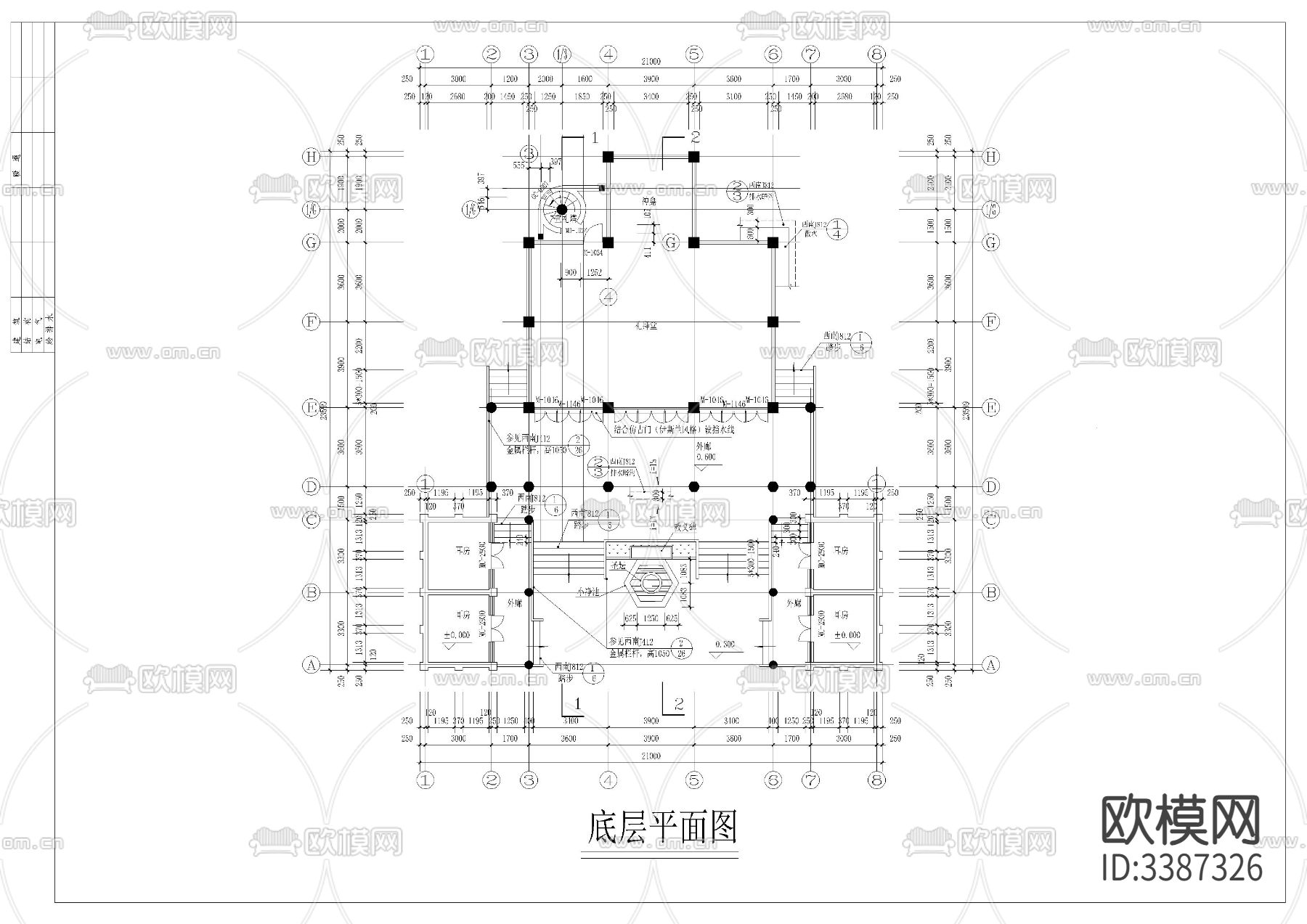 伊斯兰教清真寺cad施工图下载（渲染图2）
