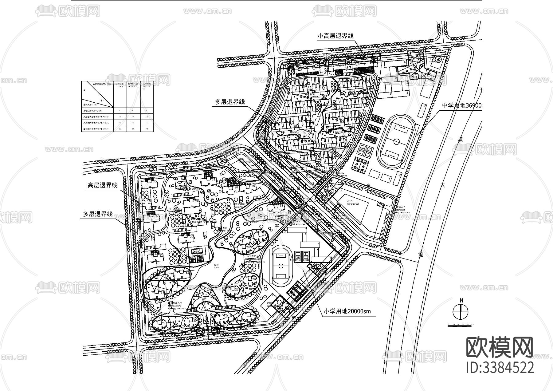 40套小区平面布置CAD图库下载（渲染图6）