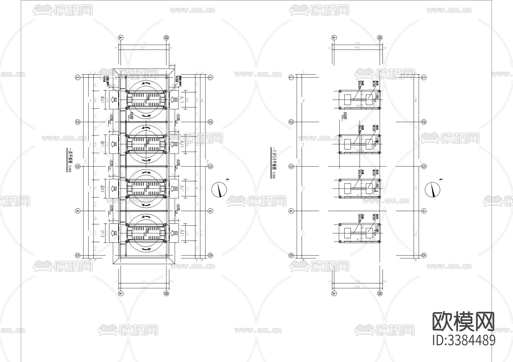 自动机械停车楼 建筑结构水电CAD施工图库下载（渲染图1）