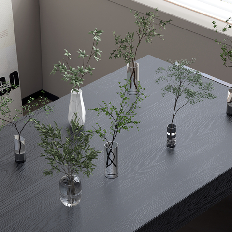  水生植物 花瓶绿植su模型 