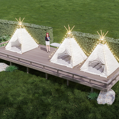  露营帐篷 平台帐篷su模型 