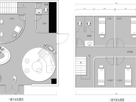 美容SPA養(yǎng)生會(huì)所cad施工圖 