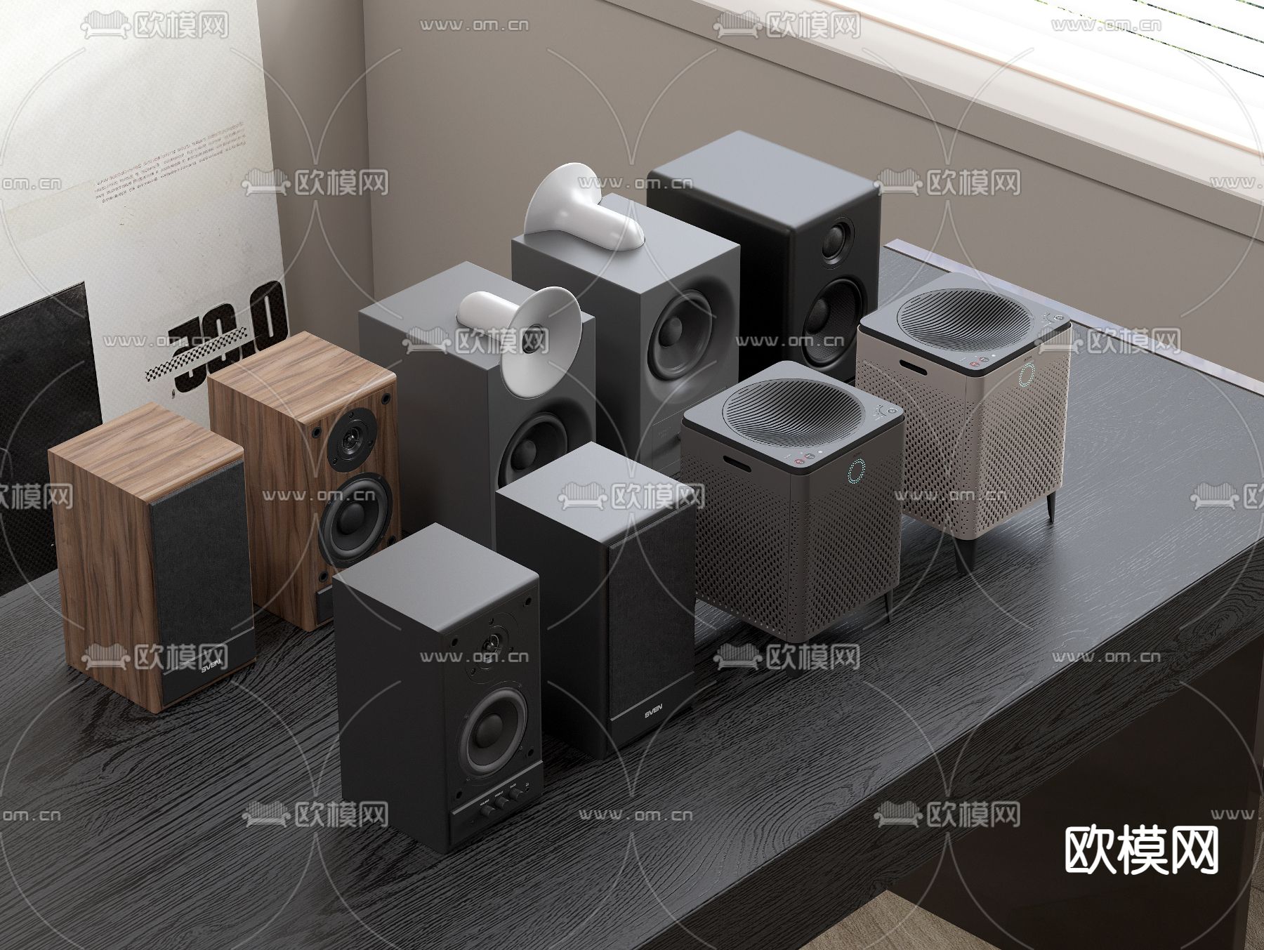 音箱 音响 扩放器su模型下载（渲染图2）