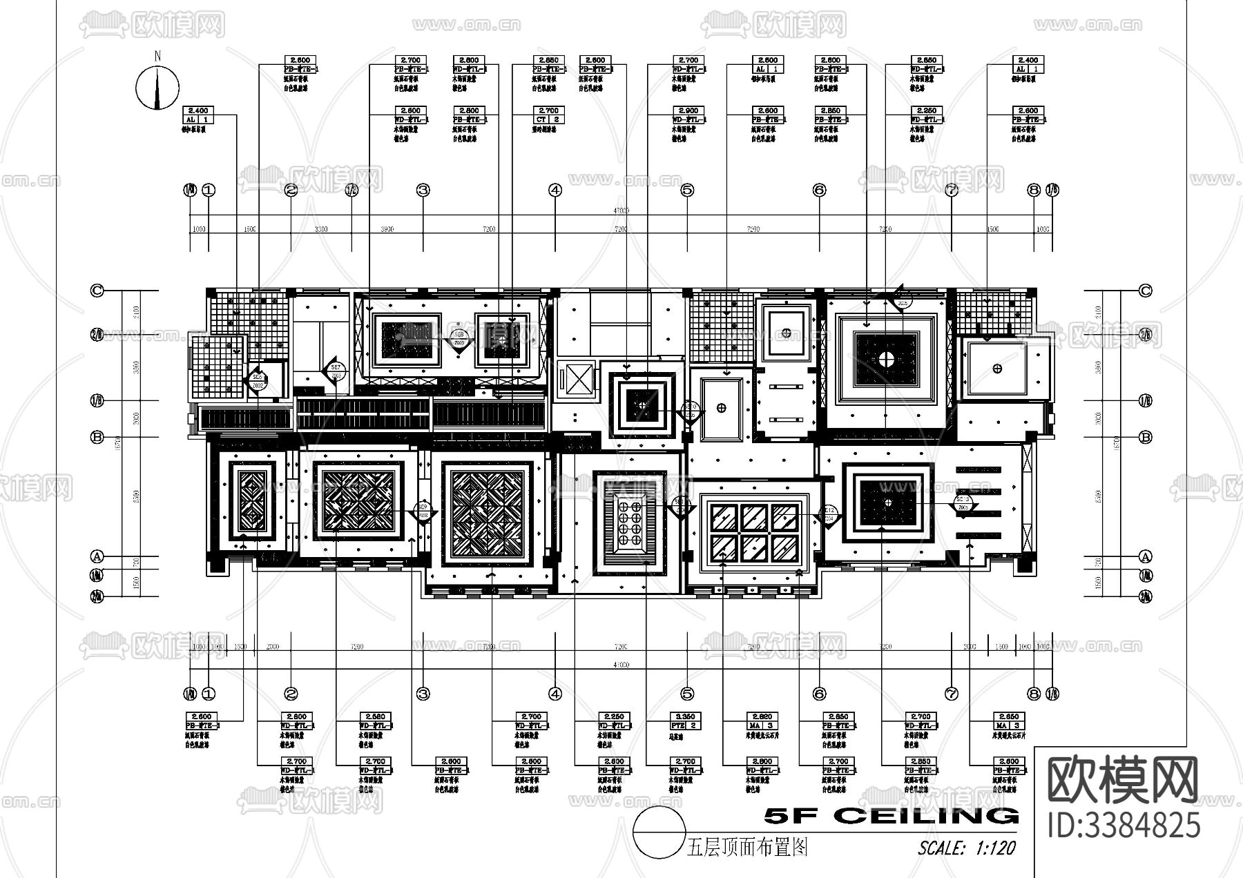 某企业办公楼办公室CAD施工图下载（渲染图4）