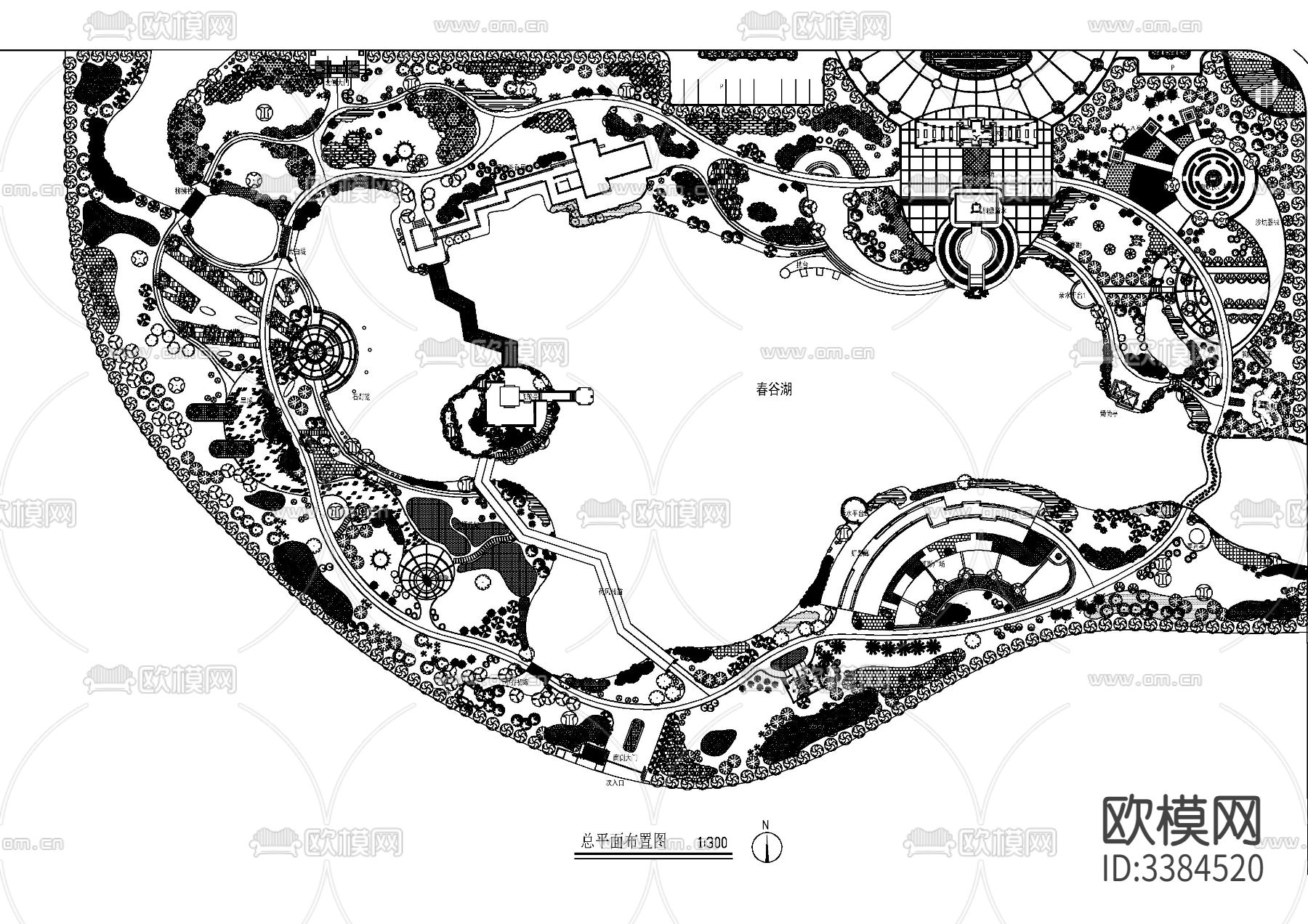 10套公园CAD图库下载（渲染图2）