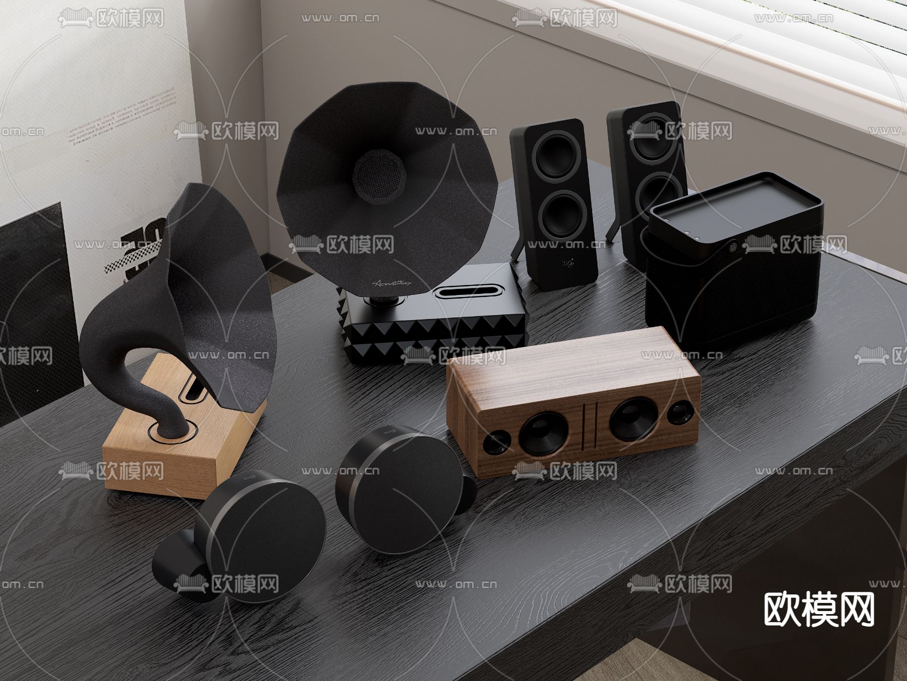 音箱 音响 扩放器su模型下载（渲染图2）