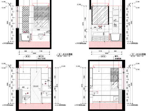  浴缸节点大样图 