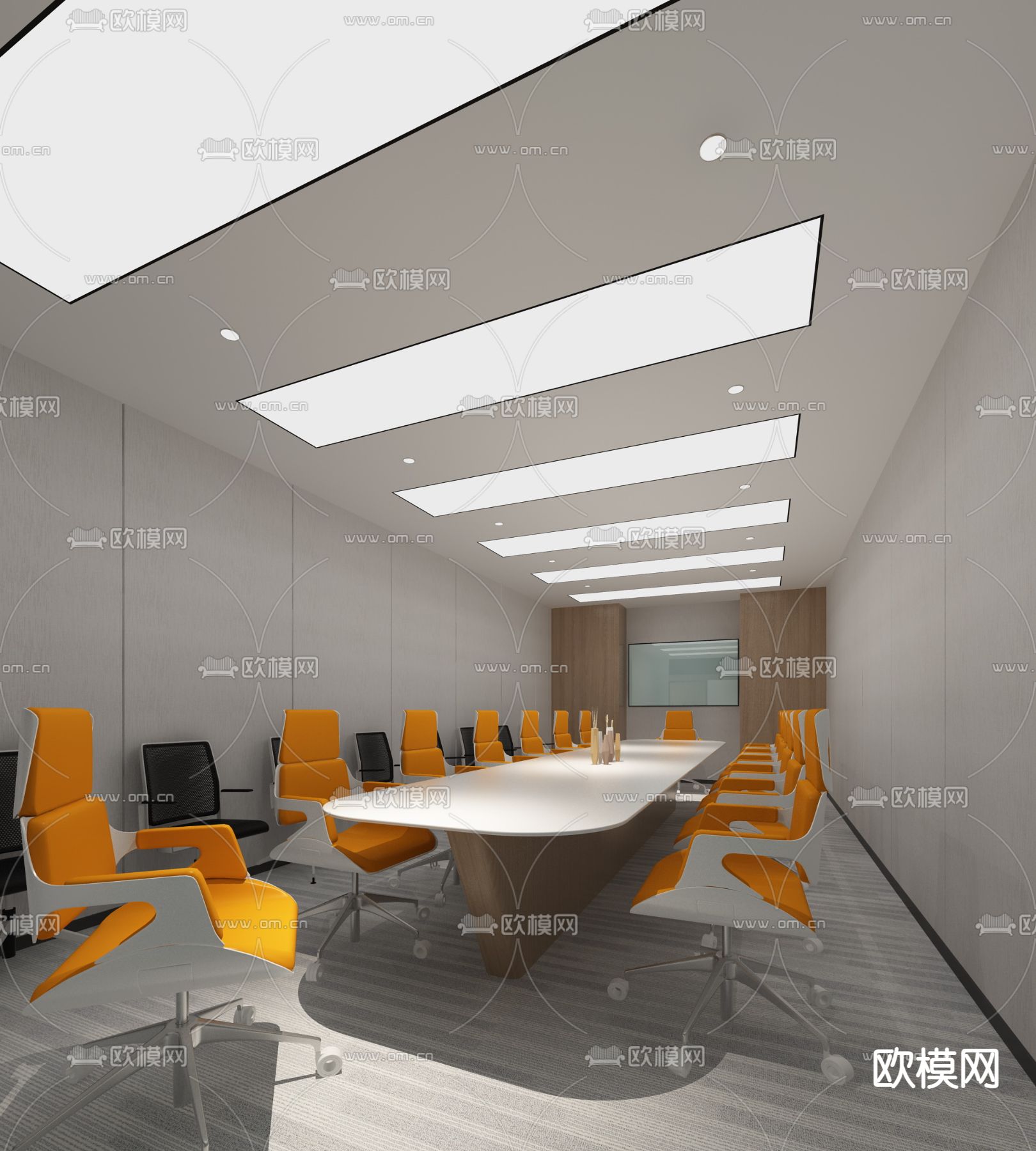 科技公司前台 接待3d模型下载（渲染图2）