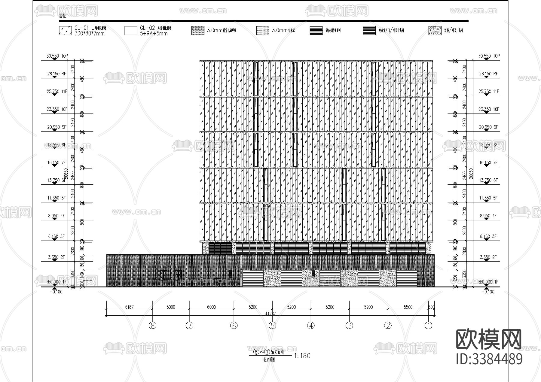 自动机械停车楼 建筑结构水电CAD施工图库下载（渲染图7）
