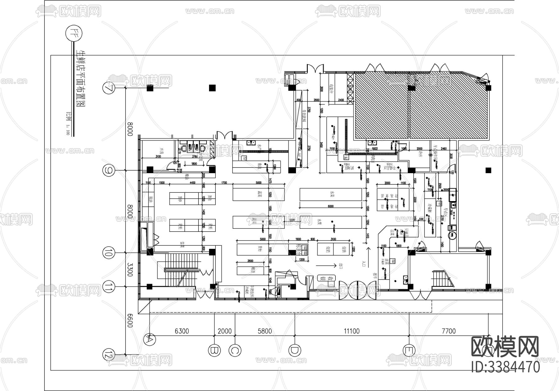 百货商场超市CAD图库下载（渲染图1）