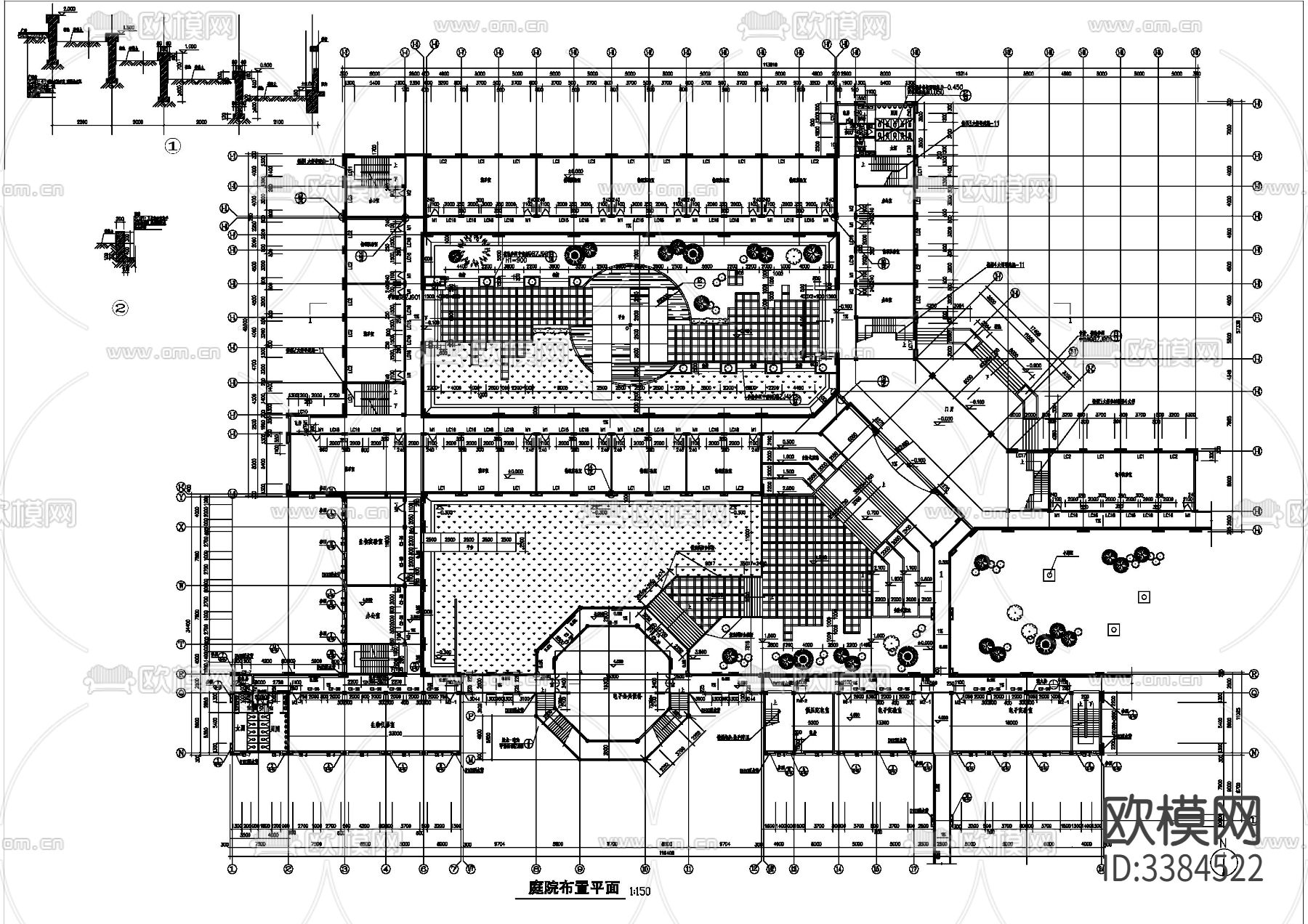 40套小区平面布置CAD图库下载（渲染图7）