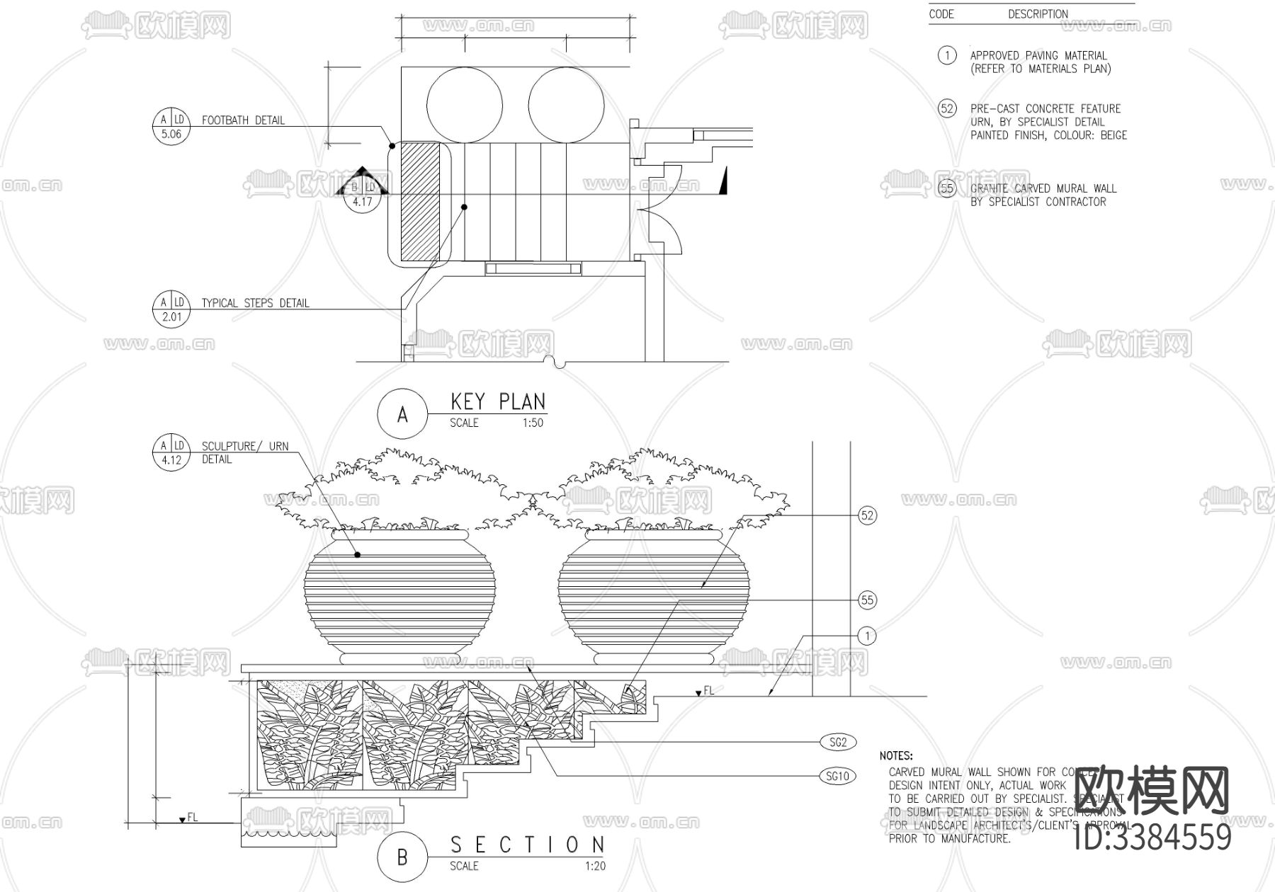 70套花坛花钵节点CAD图库下载（渲染图2）