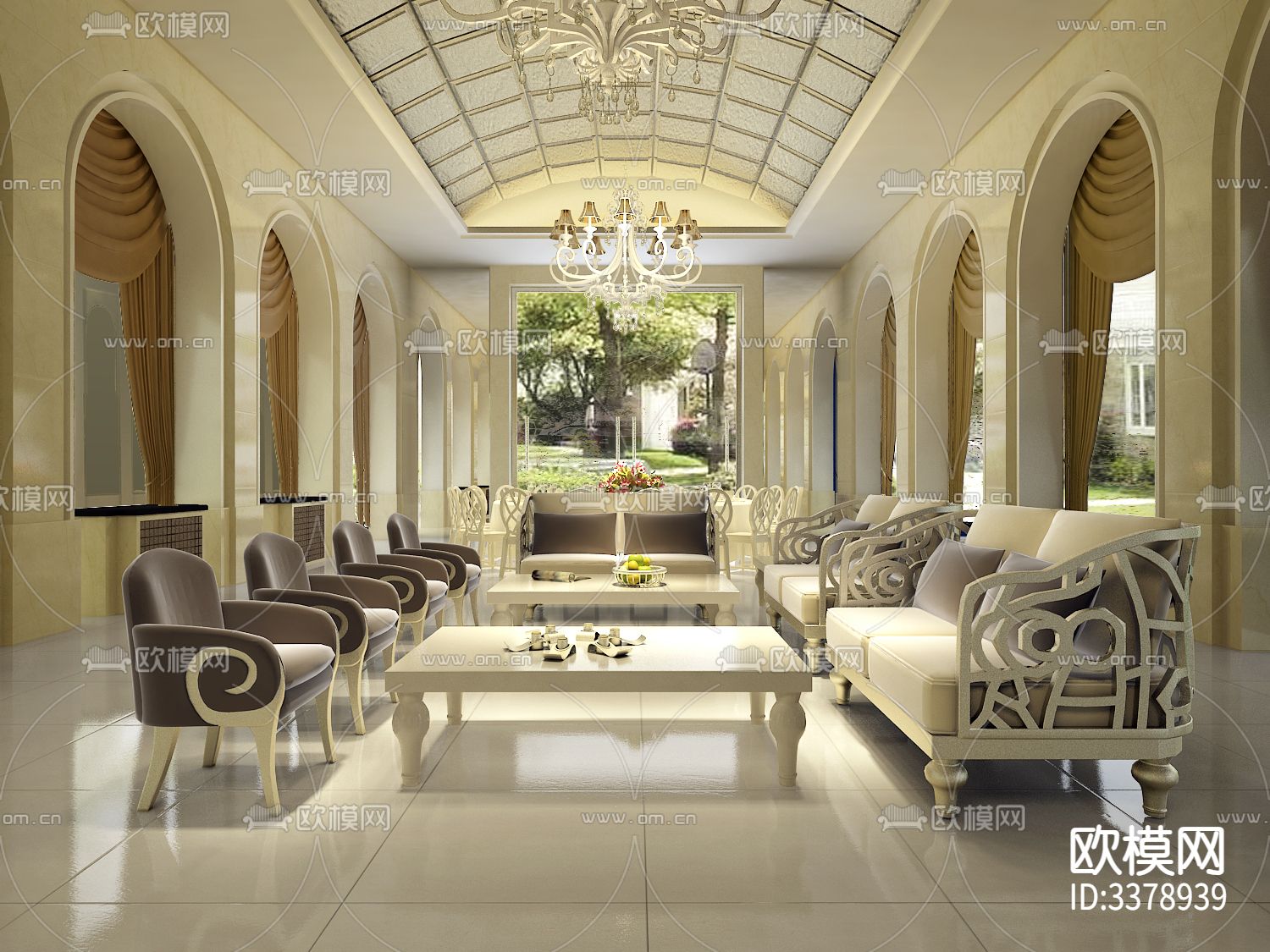 颐和尚景室内CAD施工图下载（渲染图1）