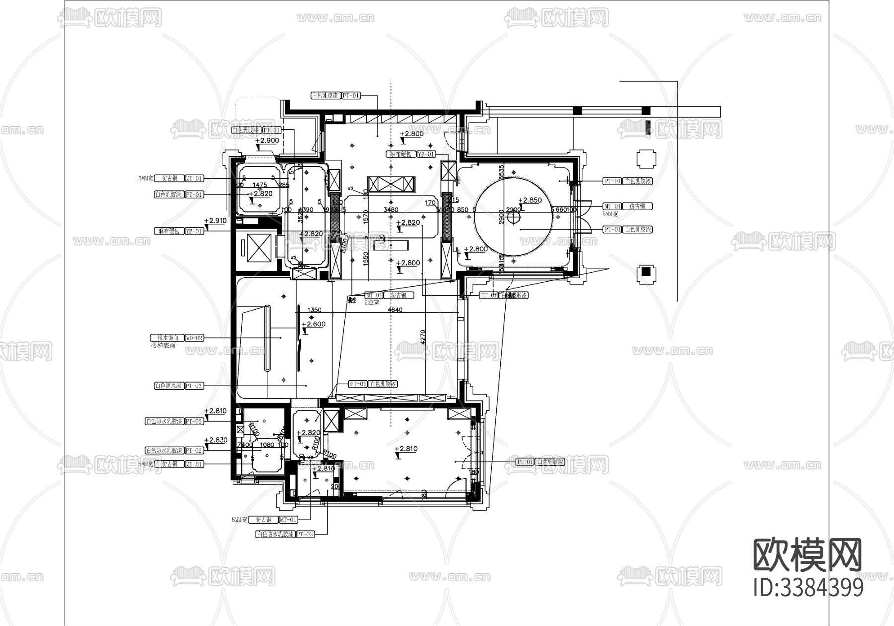 中式别墅CAD施工图下载（渲染图2）