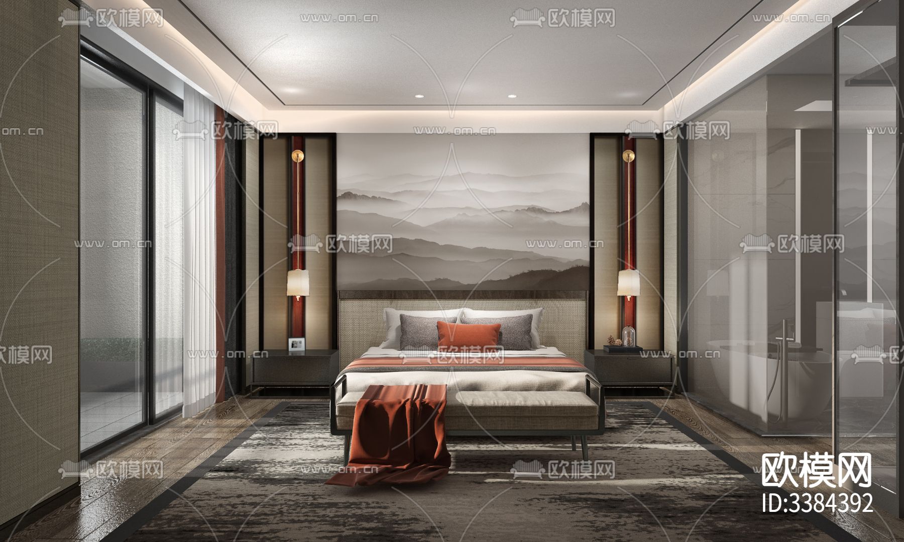 独野湾下叠别墅 CAD施工图下载（渲染图7）